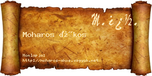 Moharos Ákos névjegykártya