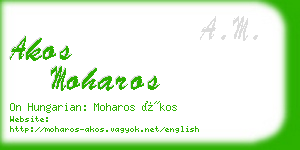 akos moharos business card